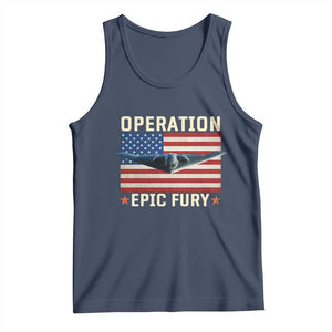 Operation Epic Fury Stealth Bomber American Flag Tank Top Powerful B2 Spirit USA Military Pride TS02 Navy Print Your Wear