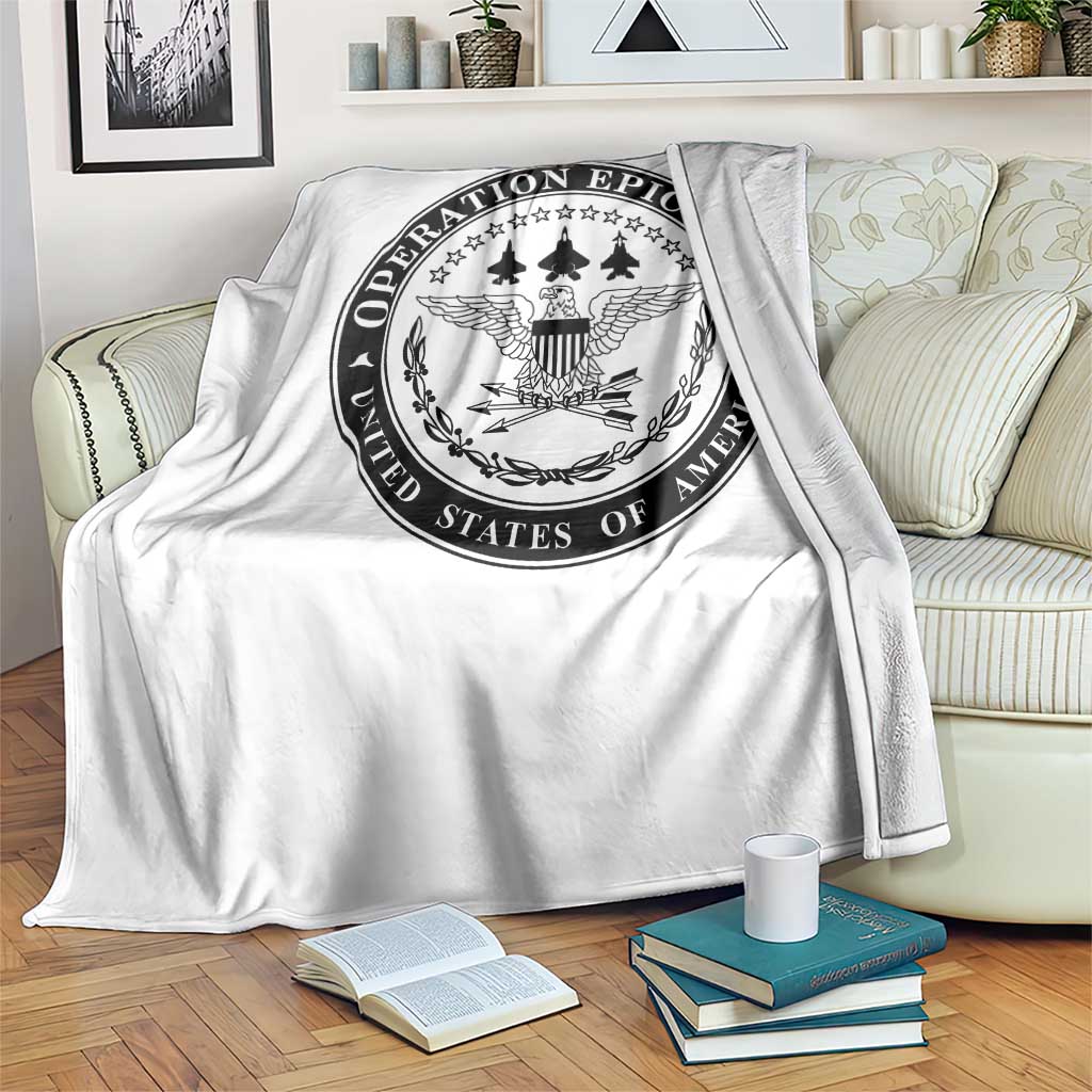 Operation Epic Fury USA Military Seal Throw Blanket Patriotic Air Power Aviation Tribute TS02 Print Your Wear