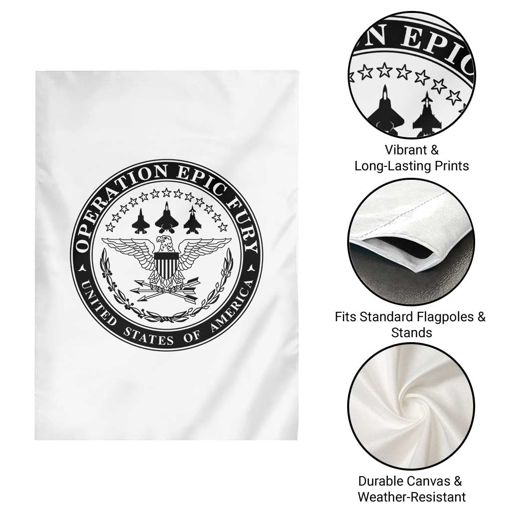 Operation Epic Fury USA Military Seal Garden Flag Patriotic Air Power Aviation Tribute TS02 Print Your Wear