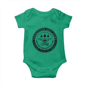 Operation Epic Fury USA Military Seal Baby Onesie Patriotic Air Power Aviation Tribute TS02 Irish Green Print Your Wear