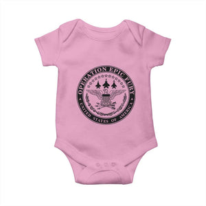 Operation Epic Fury USA Military Seal Baby Onesie Patriotic Air Power Aviation Tribute TS02 Light Pink Print Your Wear