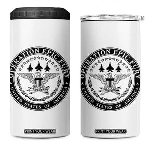 Operation Epic Fury USA Military Seal 4 in 1 Can Cooler Tumbler Patriotic Air Power Aviation Tribute TS02 One Size: 16 oz White Print Your Wear
