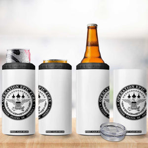 Operation Epic Fury USA Military Seal 4 in 1 Can Cooler Tumbler Patriotic Air Power Aviation Tribute TS02 Print Your Wear