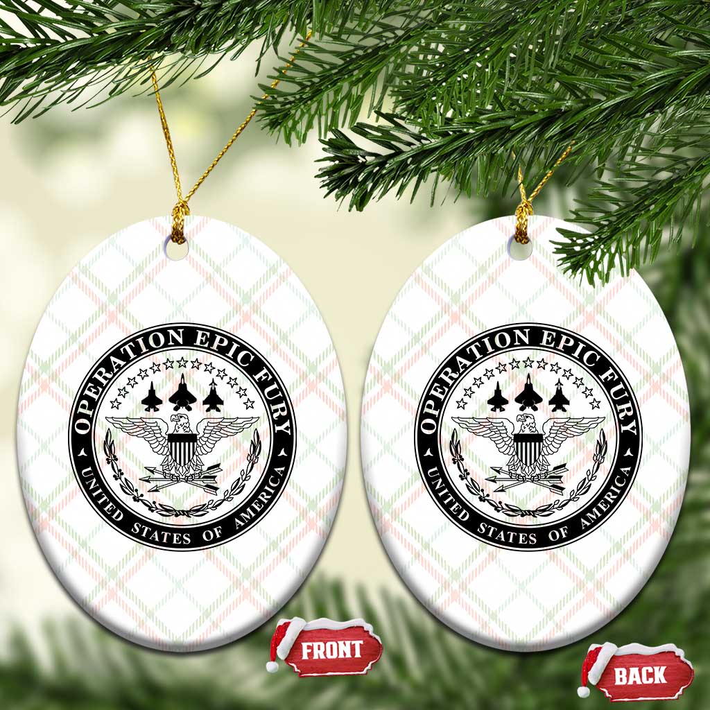 Operation Epic Fury USA Military Seal Ceramic Ornament Patriotic Air Power Aviation Tribute TS02 Print Your Wear