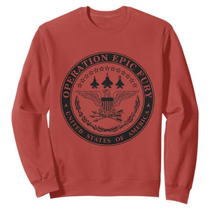 Operation Epic Fury USA Military Seal Sweatshirt Patriotic Air Power Aviation Tribute TS02 Red Print Your Wear