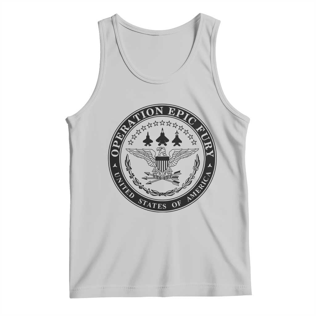 Operation Epic Fury USA Military Seal Tank Top Patriotic Air Power Aviation Tribute TS02 Ash Print Your Wear