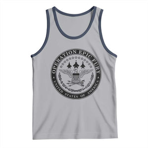 Operation Epic Fury USA Military Seal Tank Top Patriotic Air Power Aviation Tribute TS02 Athletic Heather Navy Print Your Wear