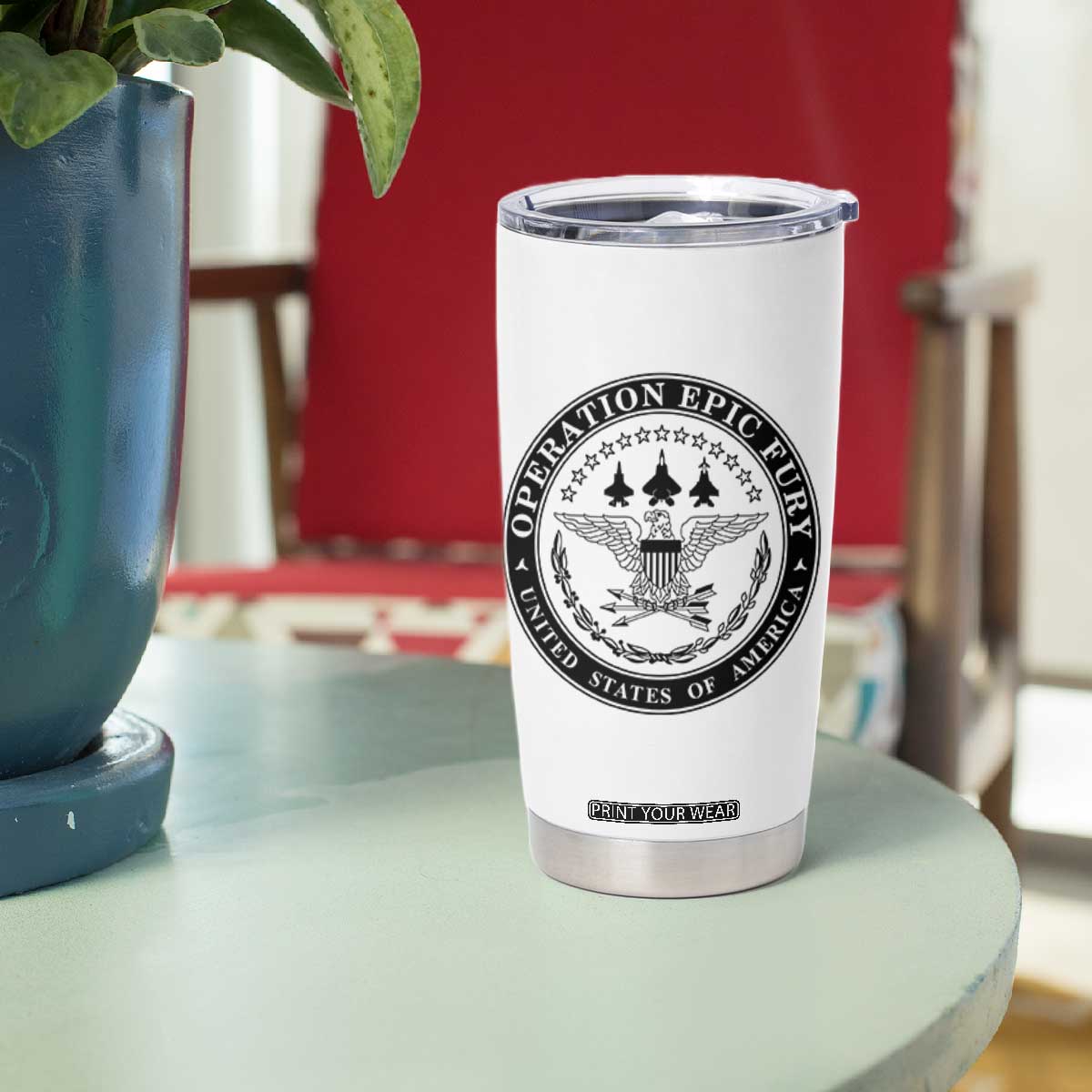 Operation Epic Fury USA Military Seal Tumbler Cup Patriotic Air Power Aviation Tribute TS02 Print Your Wear