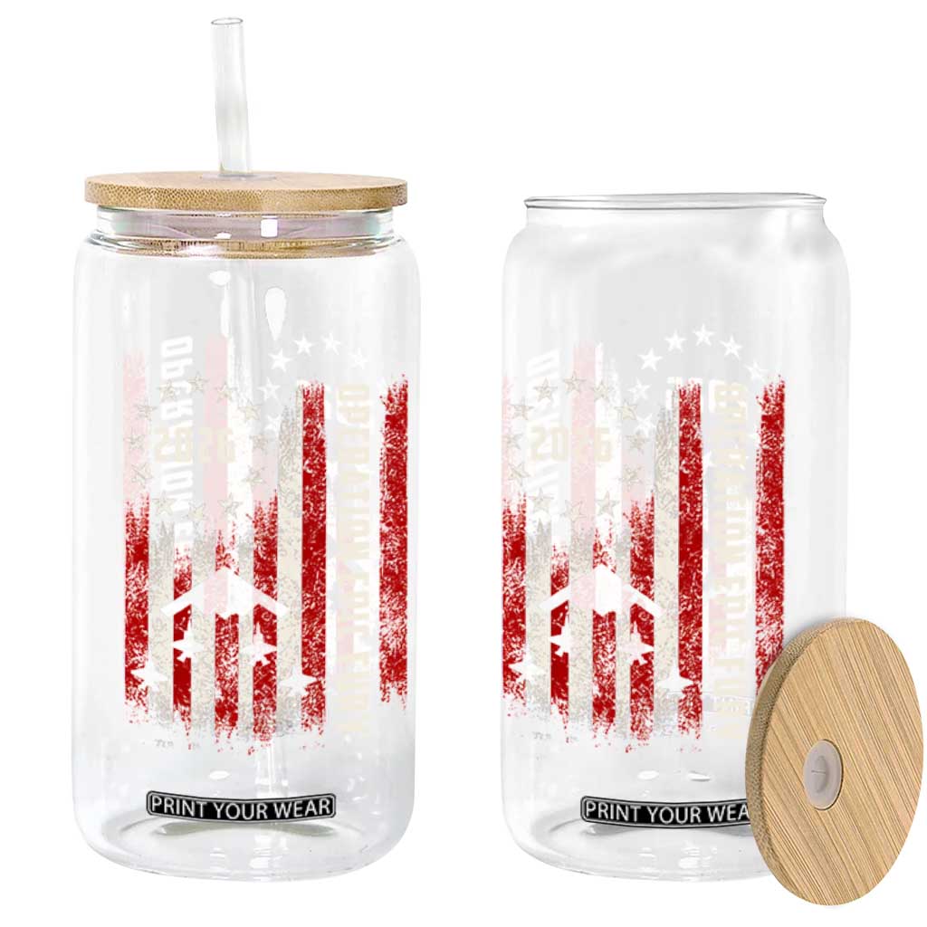 Operation Epic Fury 2026 American Flag Bomber Glass Can B2 Spirit Patriotic Air Dominance TS02 Print Your Wear