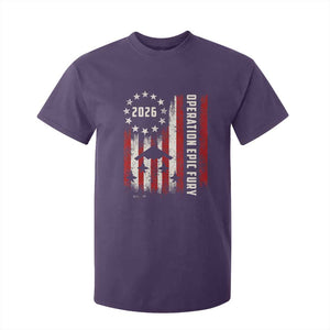 Operation Epic Fury 2026 American Flag Bomber T Shirt For Kid B2 Spirit Patriotic Air Dominance TS02 Purple Print Your Wear