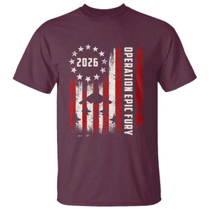 Operation Epic Fury 2026 American Flag Bomber T Shirt B2 Spirit Patriotic Air Dominance TS02 Maroon Print Your Wear