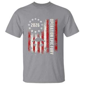 Operation Epic Fury 2026 American Flag Bomber T Shirt B2 Spirit Patriotic Air Dominance TS02 Sport Gray Print Your Wear
