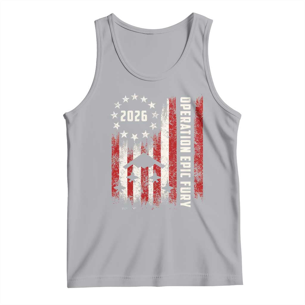 Operation Epic Fury 2026 American Flag Bomber Tank Top B2 Spirit Patriotic Air Dominance TS02 Athletic Heather Print Your Wear