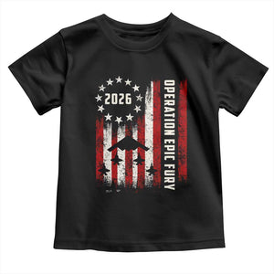 Operation Epic Fury 2026 American Flag Bomber Toddler T Shirt B2 Spirit Patriotic Air Dominance TS02 Black Print Your Wear