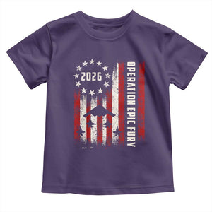 Operation Epic Fury 2026 American Flag Bomber Toddler T Shirt B2 Spirit Patriotic Air Dominance TS02 Purple Print Your Wear