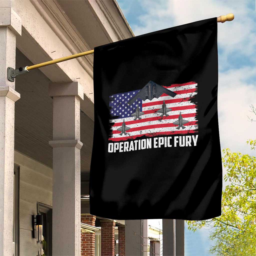 Operation Epic Fury Fighter Jet Formation American Flag Garden Flag B12 Spirit USA Strength and Freedom TS02 Print Your Wear