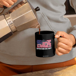 Operation Epic Fury Fighter Jet Formation American Flag Coffee Mug B12 Spirit USA Strength and Freedom TS02 Print Your Wear