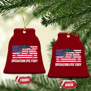 Operation Epic Fury Fighter Jet Formation American Flag Ceramic Ornament B12 Spirit USA Strength and Freedom TS02 Print Your Wear