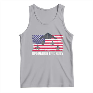 Operation Epic Fury Fighter Jet Formation American Flag Tank Top B12 Spirit USA Strength and Freedom TS02 Athletic Heather Print Your Wear
