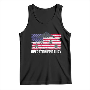 Operation Epic Fury Fighter Jet Formation American Flag Tank Top B12 Spirit USA Strength and Freedom TS02 Black Print Your Wear