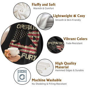 Operation Epic Fury Vintage American Flag Bomber Throw Blanket B2 Spirit Patriotic Strength TS02 Print Your Wear