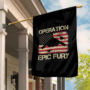 Operation Epic Fury Vintage American Flag Bomber Garden Flag B2 Spirit Patriotic Strength TS02 Print Your Wear
