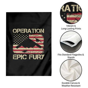 Operation Epic Fury Vintage American Flag Bomber Garden Flag B2 Spirit Patriotic Strength TS02 Print Your Wear