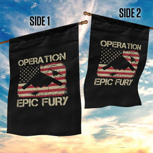 Operation Epic Fury Vintage American Flag Bomber Garden Flag B2 Spirit Patriotic Strength TS02 Print Your Wear