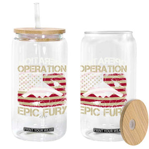 Operation Epic Fury Vintage American Flag Bomber Glass Can B2 Spirit Patriotic Strength TS02 Print Your Wear