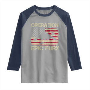 Operation Epic Fury Vintage American Flag Bomber Raglan Shirt B2 Spirit Patriotic Strength TS02 Sport Gray Navy Print Your Wear