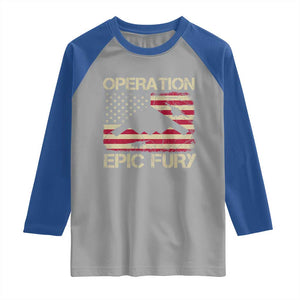 Operation Epic Fury Vintage American Flag Bomber Raglan Shirt B2 Spirit Patriotic Strength TS02 Sport Gray Royal Print Your Wear