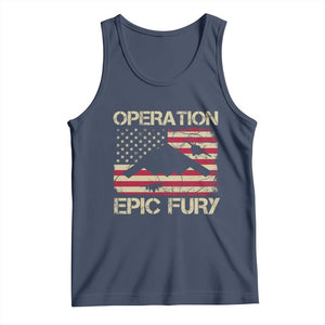 Operation Epic Fury Vintage American Flag Bomber Tank Top B2 Spirit Patriotic Strength TS02 Navy Print Your Wear