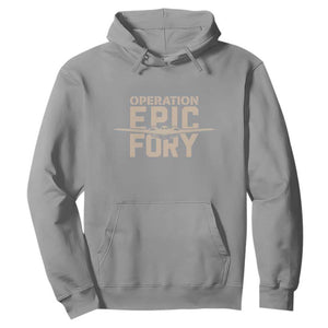Operation Epic Fury Stealth Bomber Silhouette Hoodie Patriotic B2 Spirit Aviation Statement TS02 Sport Gray Print Your Wear