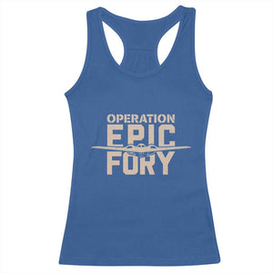 Operation Epic Fury Stealth Bomber Silhouette Racerback Tank Top Patriotic B2 Spirit Aviation Statement TS02 Royal Blue Print Your Wear