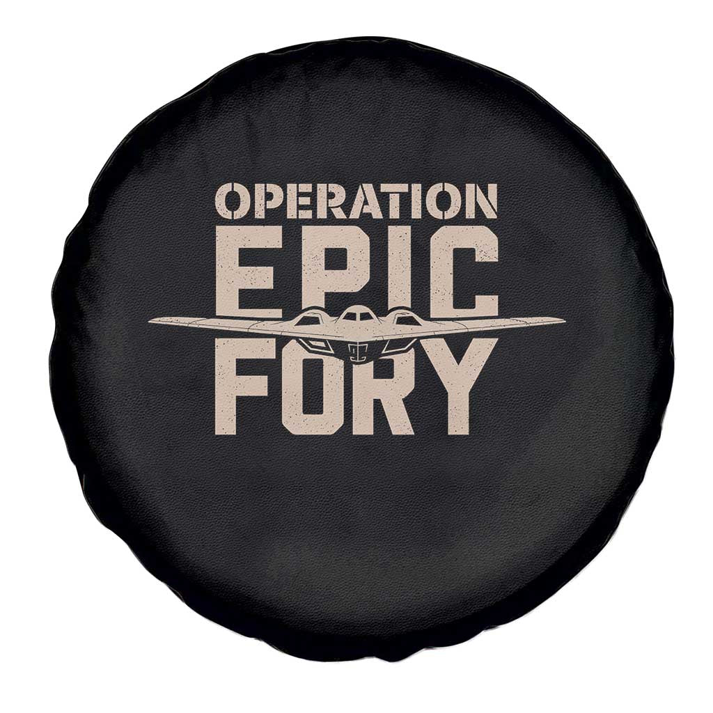 Operation Epic Fury Stealth Bomber Silhouette Spare Tire Cover Patriotic B2 Spirit Aviation Statement TS02 Print Your Wear
