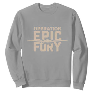 Operation Epic Fury Stealth Bomber Silhouette Sweatshirt Patriotic B2 Spirit Aviation Statement TS02 Sport Gray Print Your Wear
