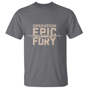 Operation Epic Fury Stealth Bomber Silhouette T Shirt Patriotic B2 Spirit Aviation Statement TS02 Charcoal Print Your Wear