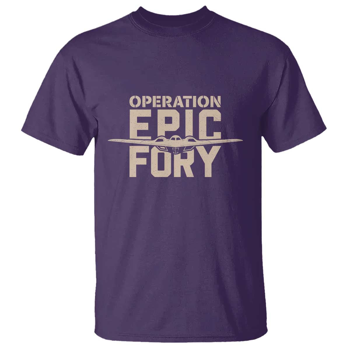 Operation Epic Fury Stealth Bomber Silhouette T Shirt Patriotic B2 Spirit Aviation Statement TS02 Purple Print Your Wear