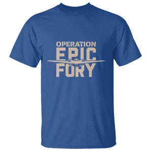 Operation Epic Fury Stealth Bomber Silhouette T Shirt Patriotic B2 Spirit Aviation Statement TS02 Royal Blue Print Your Wear