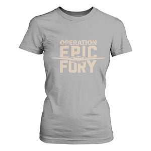 Operation Epic Fury Stealth Bomber Silhouette T Shirt For Women Patriotic B2 Spirit Aviation Statement TS02 Sport Gray Print Your Wear