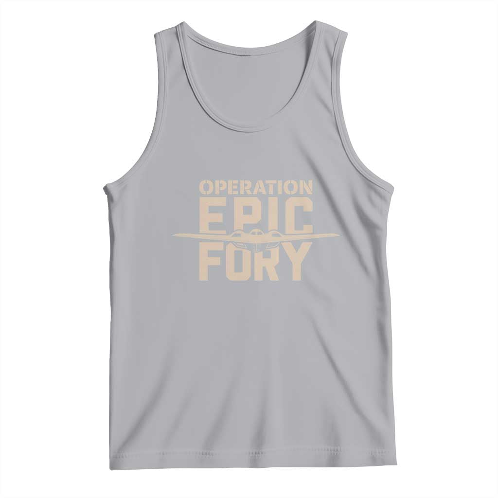 Operation Epic Fury Stealth Bomber Silhouette Tank Top Patriotic B2 Spirit Aviation Statement TS02 Athletic Heather Print Your Wear