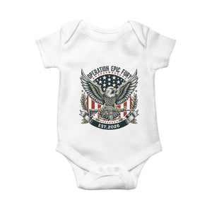 Operation Epic Fury Patriotic Eagle Crest Est 2026 Baby Onesie American Strength Freedom TS02 White Print Your Wear