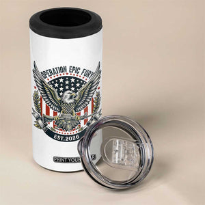 Operation Epic Fury Patriotic Eagle Crest Est 2026 4 in 1 Can Cooler Tumbler American Strength Freedom TS02 Print Your Wear