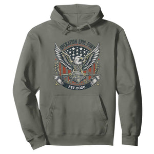 Operation Epic Fury Patriotic Eagle Crest Est 2026 Hoodie American Strength Freedom TS02 Military Green Print Your Wear
