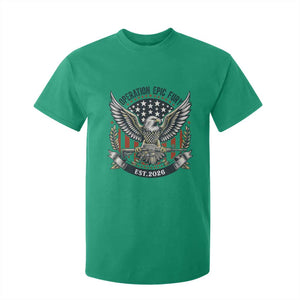 Operation Epic Fury Patriotic Eagle Crest Est 2026 T Shirt For Kid American Strength Freedom TS02 Irish Green Print Your Wear