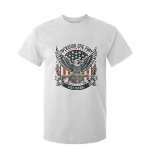 Operation Epic Fury Patriotic Eagle Crest Est 2026 T Shirt For Kid American Strength Freedom TS02 White Print Your Wear
