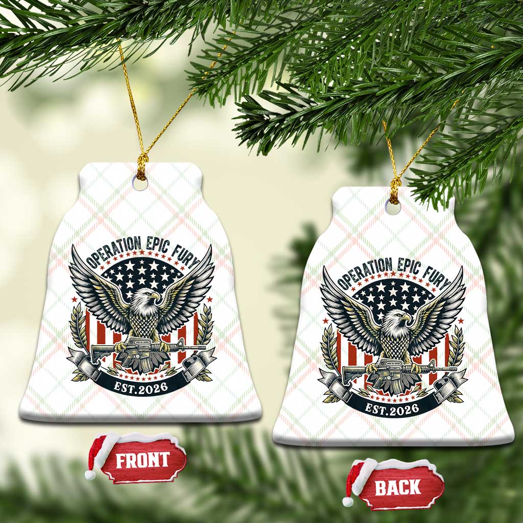 Operation Epic Fury Patriotic Eagle Crest Est 2026 Ceramic Ornament American Strength Freedom TS02 Print Your Wear