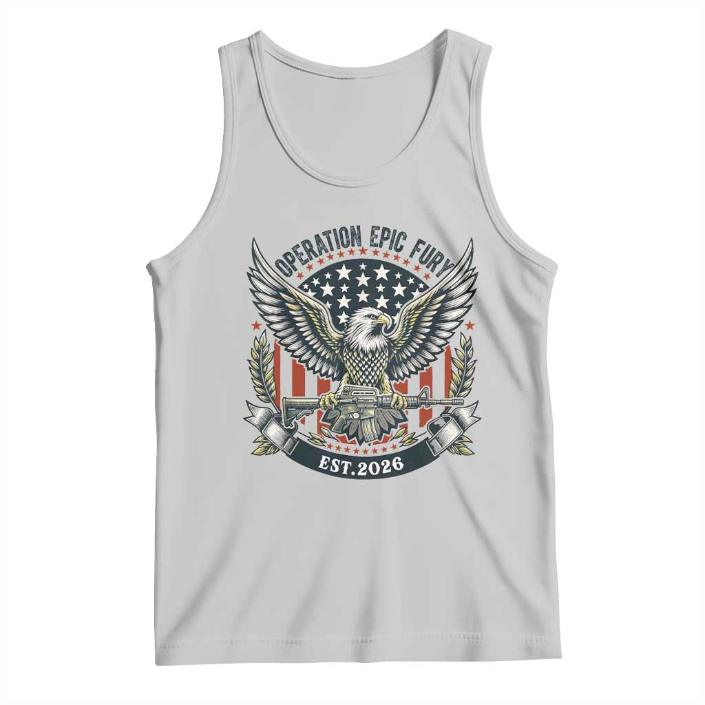 Operation Epic Fury Patriotic Eagle Crest Est 2026 Tank Top American Strength Freedom TS02 Ash Print Your Wear