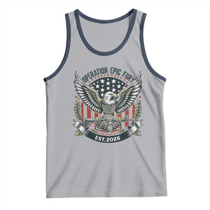 Operation Epic Fury Patriotic Eagle Crest Est 2026 Tank Top American Strength Freedom TS02 Athletic Heather Navy Print Your Wear