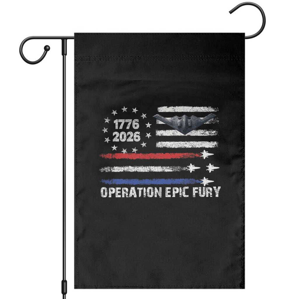 Operation Epic Fury 1776 2026 American Flag Aviation Garden Flag Freedom Anniversary Statement TS02 Black Print Your Wear